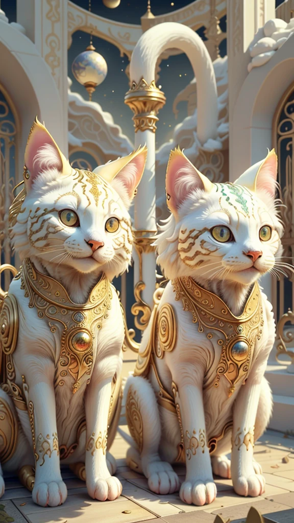 Ivory Gold AI psychedelic magic,catss，cleanness，brightly，ssmile，Funny