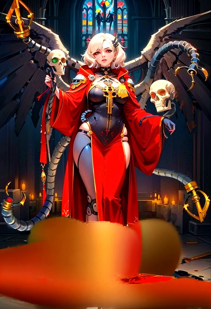 Mechanical legs and a long red cape