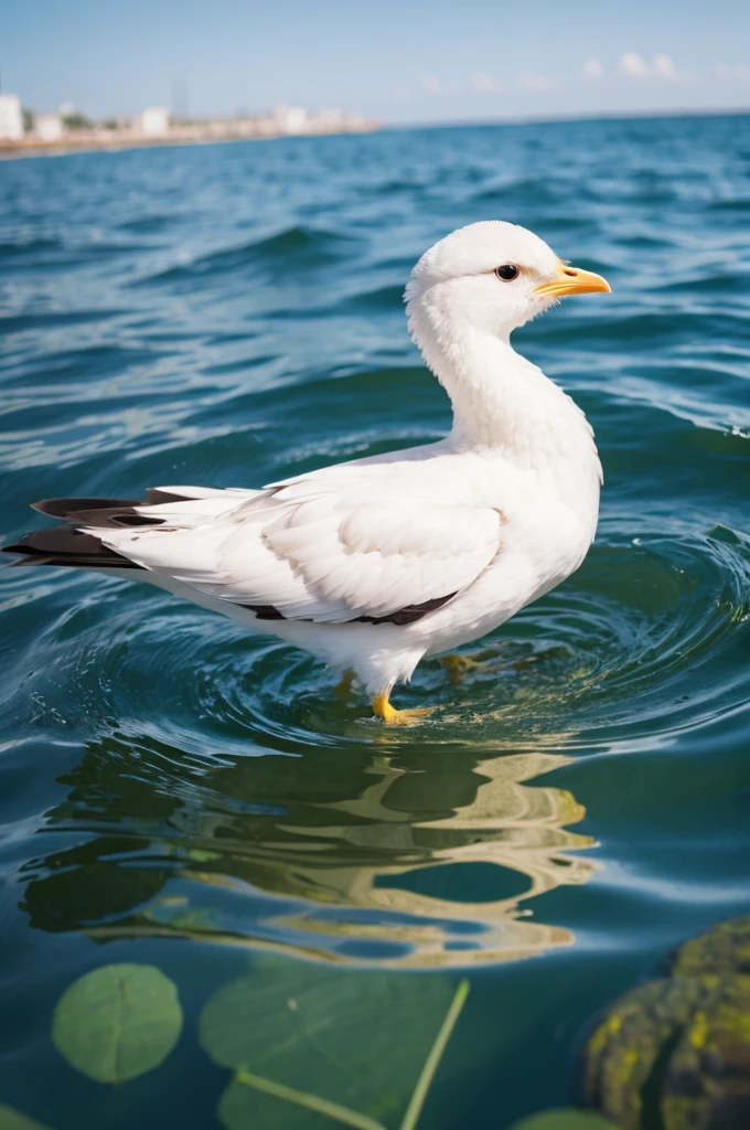 A chick dissolving in water