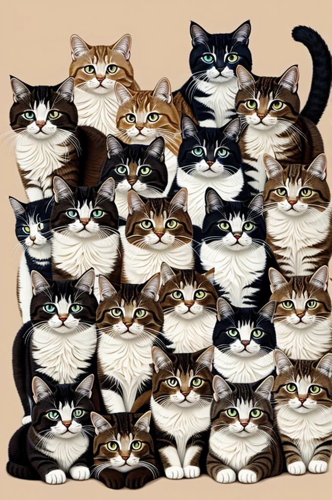 Dibuja 8 gatos