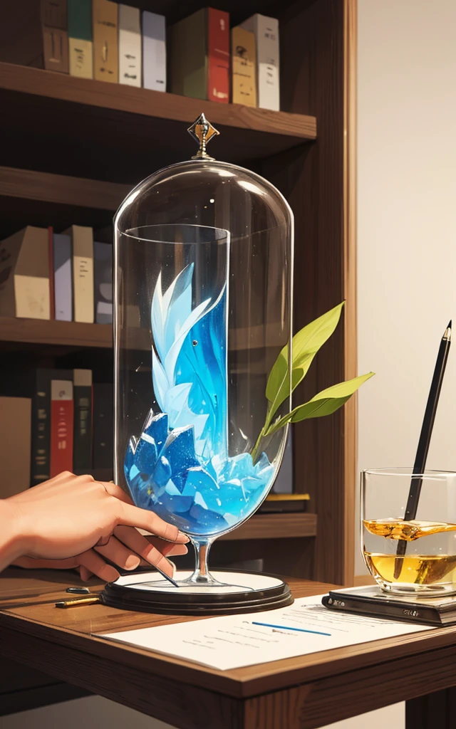 Enclose pen for animals made of glass with a bioma inside