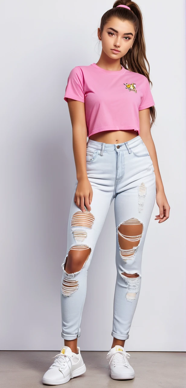 a woman in a pink shirt and black Shorts posing for a picture, short jeans, short and stout woman, black Shorts, short in stature, short Shorts, wearing black Shorts, wearing Shorts and t shirt, Shorts, in Shorts, hot pants, hot pants, sexy black Shorts, high waisted Shorts, wearing denim short Shorts, very short pants, Shorts!!