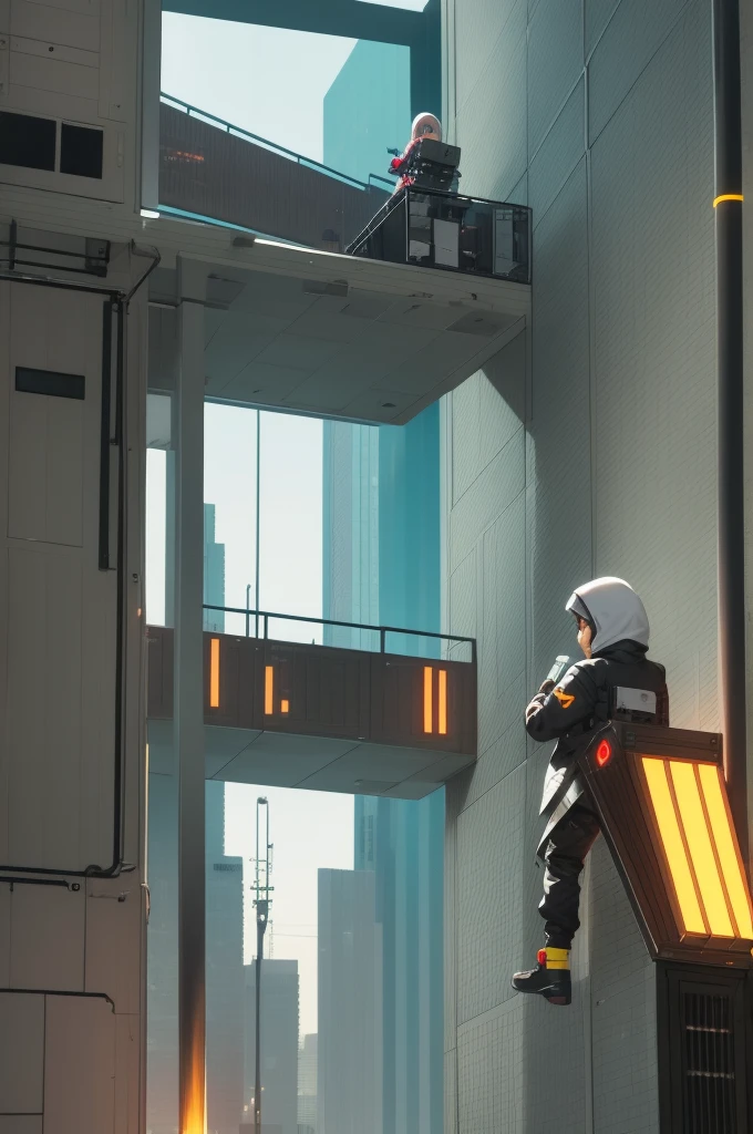 Hacker girl using a drone