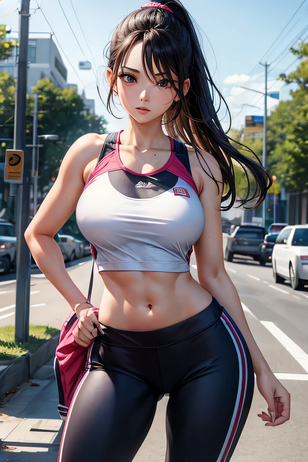 hot girl in sport pants and bh