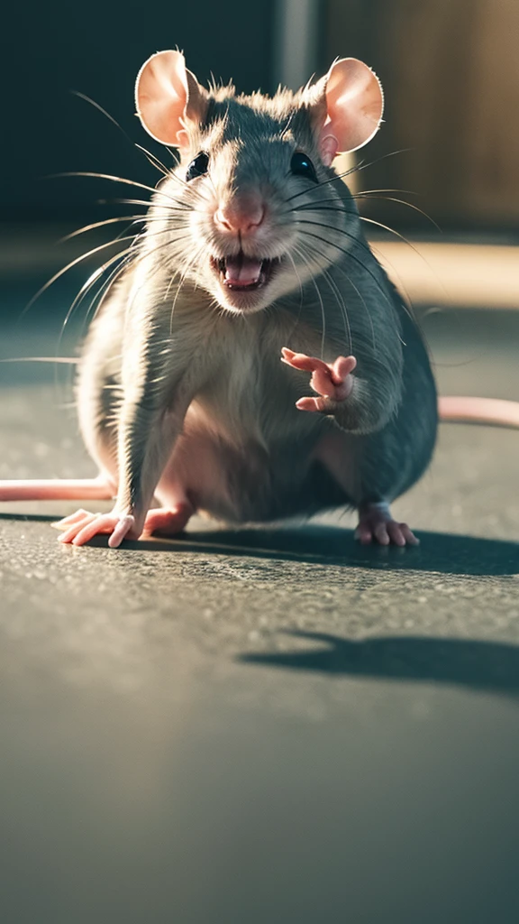 A rat rolling with laughter