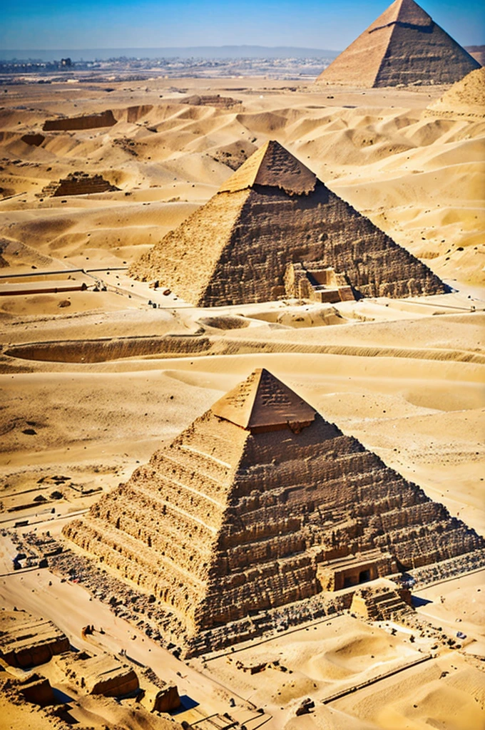 Giza Pyramid construction scene