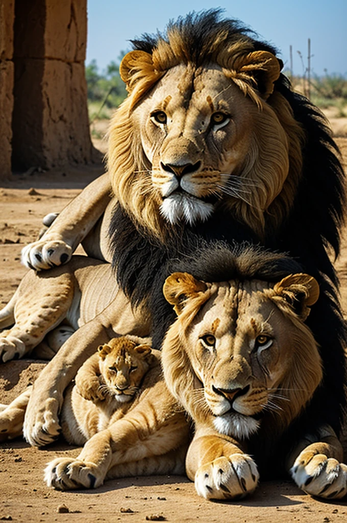 Lion caring for his cub combined with the power of the holy God of Israel