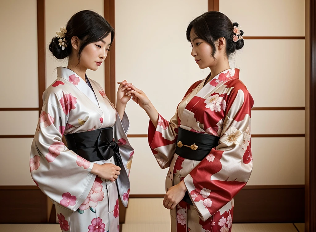 eight-headed body、kimono、Long undergarment、Unbuttoned、Beauty、Oiran