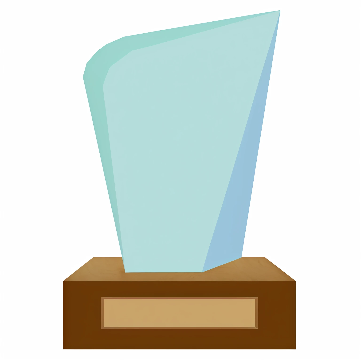 There is a blue paper on the wooden shelf, annual prize winner, Medium Polyester, winning prize image, Drawn image, seat, vase, winning prize piece, Obelisk, on a seat, broken vase, prize, Clear detailed view, Mid-range and long-range shots, banal object on a seat, no background, Tall Iced Tea
