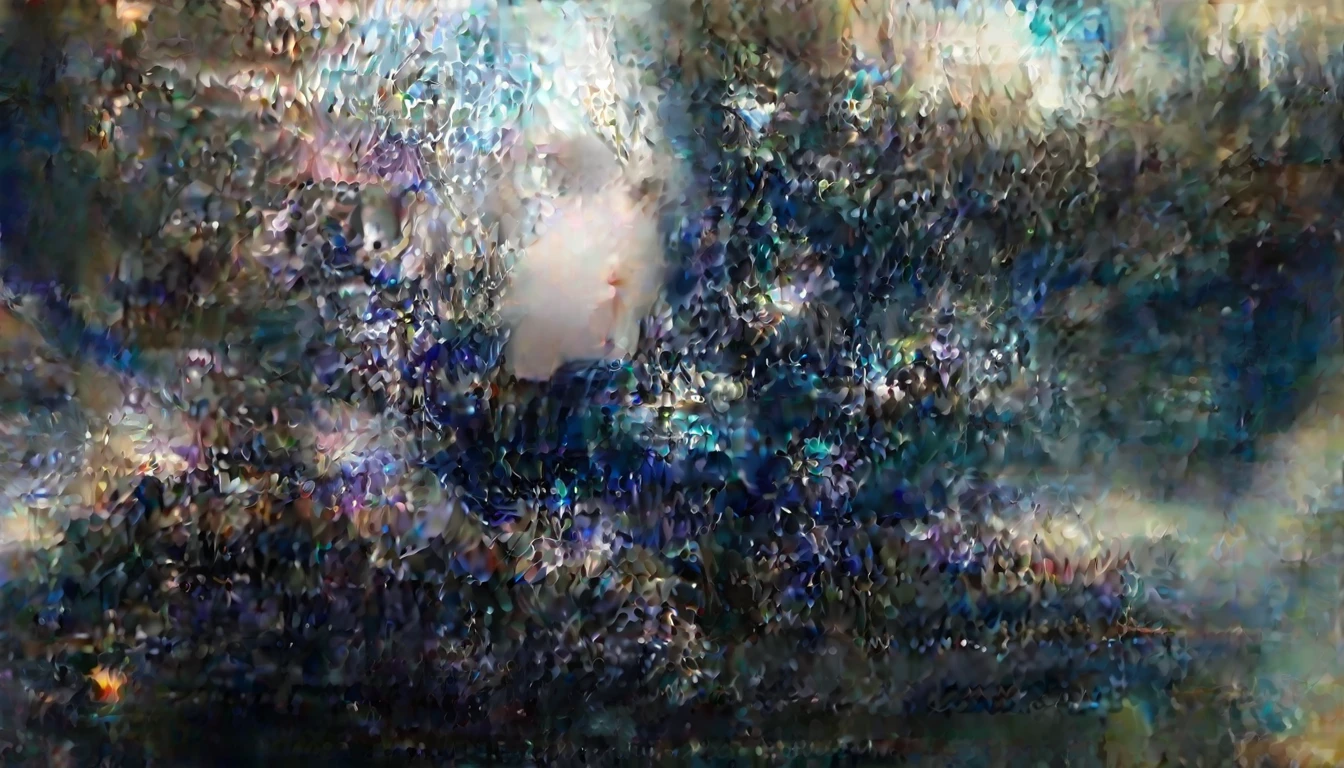 Asian girl in space on an alien planet between the North Star and the Big Dipper