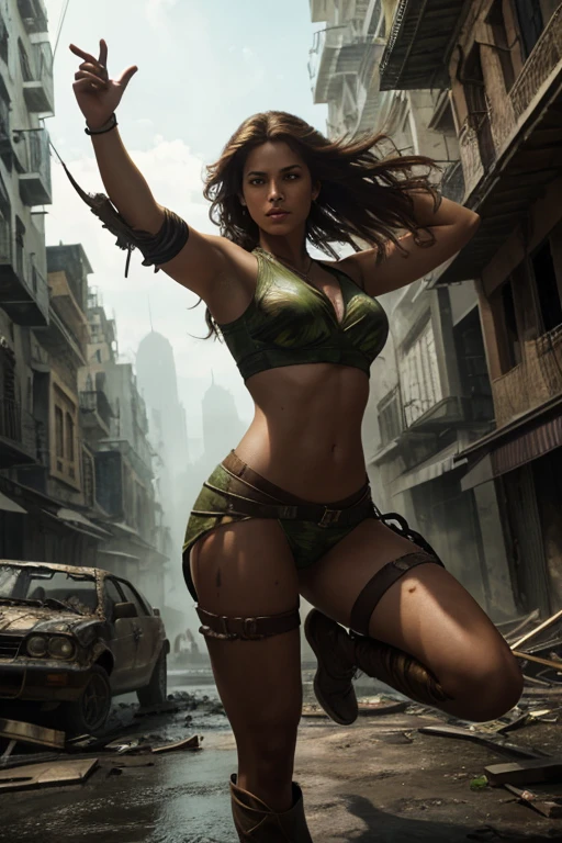 (best quality), (high detail), (1girl), (greenskin), perfect face, perfect body, marvels she-hulk, lifting a car above her, muscular, large breast, she-hulk, superhero, HDR, 3D, 4K