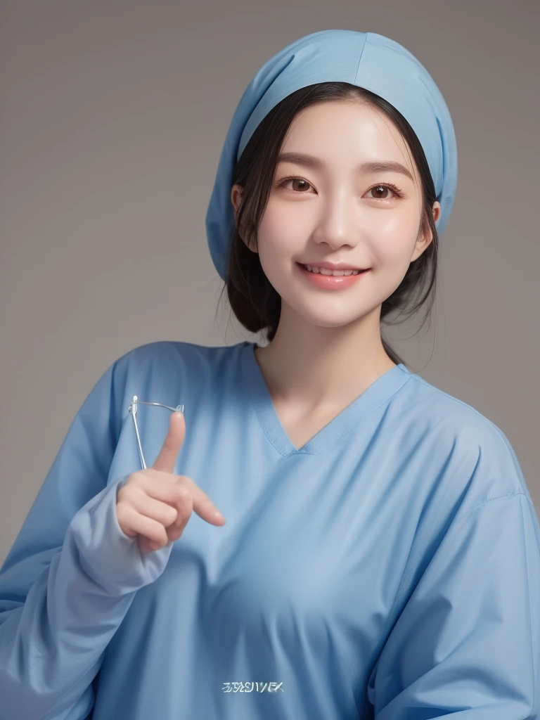 modern operating room, overhead surgical light, looking downward, multiple girls, surgery_pov, view from below, pov, beautiful slim Korean woman, wearing (long sleeve surgical outfit, surgical mask, surgical gloves, surgical cap), solid circle eyes, ccurate, sparkling eyes, (((fingersmile))), high detail, photo-realistic:1.37, 8k, super detail, best quality, masterpiece, anatomically correct, super detail, textured skin, extremely detailed face and eyes, detailed facial features, ((perfect face))  