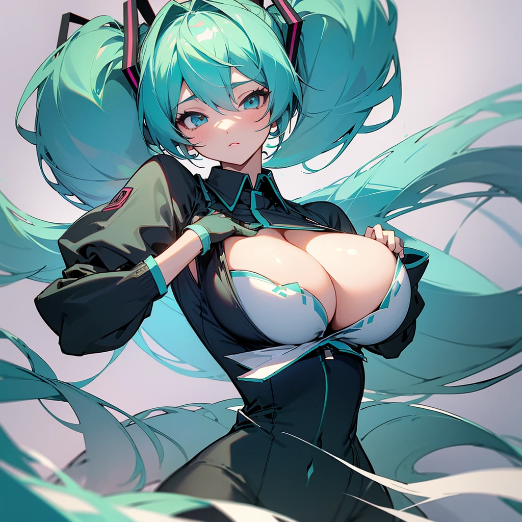 masterpiece, highest quality,One girl, Hatsune Miku, Huge breasts, Huge breasts, Huge breasts, Huge breasts, Huge breasts, Huge breasts, Huge breasts