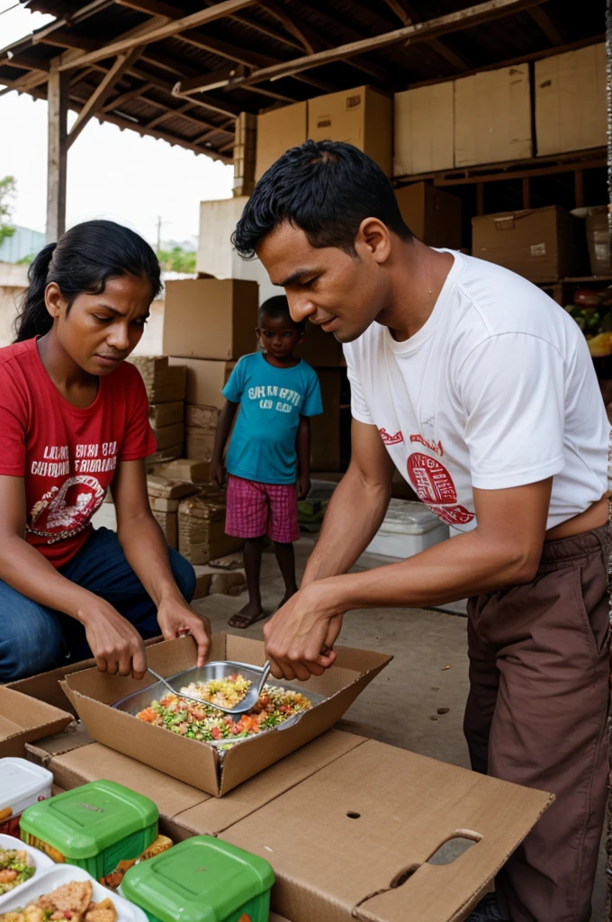 Providing food to poor families
