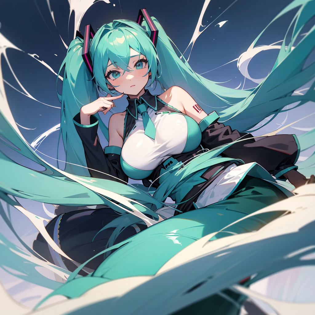 masterpiece, Highest quality,One girl, Hatsune Miku, Huge breasts, Huge breasts, Huge breasts, Huge breasts, Huge breasts, Huge breasts, Huge breasts
