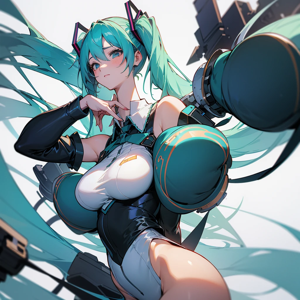 masterpiece, Highest quality,One girl, Hatsune Miku, Huge breasts, Huge breasts, Huge breasts, Huge breasts, Huge breasts, Huge breasts, Huge breasts