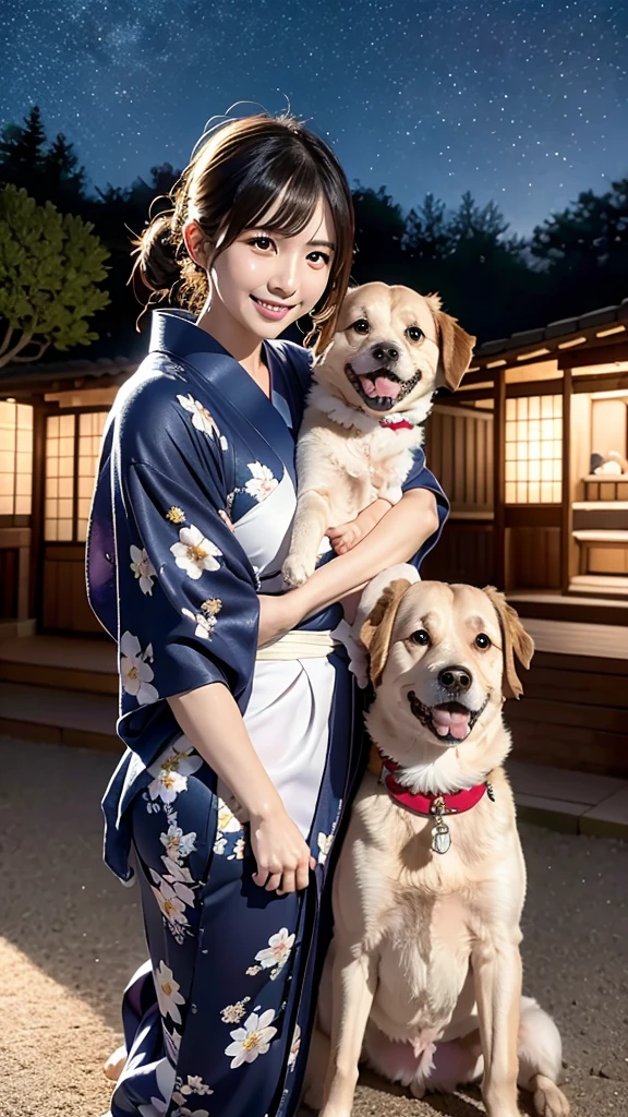 ＡＩBeauty、Prompto hugs a dog、starry sky zoo、Real Beauty、yukata
