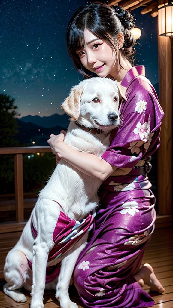 AIBeauty、Prompto hugs a dog、starry sky zoo、Real Beauty、yukata