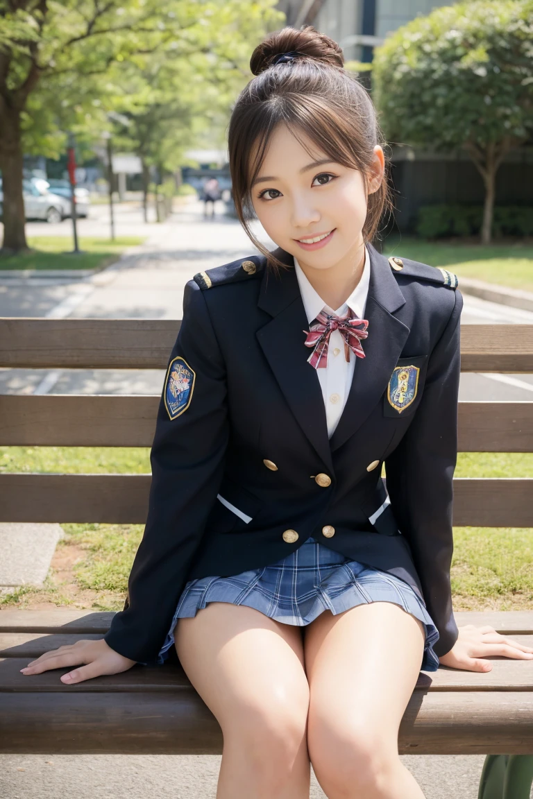 NSFW、front、Upper teeth、smile、Spread your legs out to the sides、Spread your legs wide、I can see your cute panties、(((Attention to detail,Perfect female body、masterpiece,Attention to detail))),Long sleeve,Jacket 1.5,Knee socks 1.5,loafers1.5,Panty shot 1.5,Sit with your knees raised ,Spread your legs,On all fours:1.5,((Skirt flip:1.3)),Asian woman in uniform, Realistic Young Gravure Idol, シュールなWomen高生, Japanese , 日本Women制服、blazer, Checkered pleated skirt、Women 、シュールなWomen高生,A young and cute gravure idol, Japaneseを身につける, Young Sensual Gravure Idol, Young Gravure Idol, 笑うと美しくて無邪気なWomen高生,Blushing,Beautiful girl with beautiful legs,Beautiful woman natural light、Light clothing,loafers,ponytail,Black shiny hair,,Make a troubled face,Sit on a chair、Sit on a bench、Stand with your feet shoulder-width apart:1.3、Raise your knees:1.3、The skirt rises and the panties are visible、White panties:1.3、Between the thighs:1.3、Look up at her from below:1.3、Perfect Anatomy、Beautiful  girl:1.3 Spread your legs、Realistic photos、Navy blue pleated skirt、Hair Bun、smile、(White panties 1.5)、run-6500-v1.1, (RAW Photos:1.2), (Realistic), (Genuine:1.4), Elegant elite woman sitting with her knees apart on a park bench, 日本の学校uniformを着て,((Sit with your legs apart))、((not wear underwear))、 日本の女の子のuniform, 日本の学校uniform, wear a principal&#39;uniform, A young and cute gravure idol, Photos taken in 2020, Women高生のような格好, wear , wear a strict business suit, Young and thin gravure idol, Seifuku　　　　　　　run-6500-v1.1, (RAW Photos:1.2), (Realistic), Beautiful detailed girl, Sit on a bench with your knees apart、(Genuine: 1.4), Very detailed目と顔, ((日本の学校uniform:1.2))、((City of night:1.2)), Self Snap, Instagram、game_Hmph, Large file size, High resolution, Very detailed, Highest quality, [masterpiece:1.6], Consciousness upward, Very detailed, Hmph, finely, Highest quality, 8k wallpaper, Cinema Lighting, 1 girl, 17 years old, Perfect figure, Cute droopy eyes、Beautiful big eyes、Pick finger, ((Tabletop)), Highest quality, 1 girl, eye shadow, Portraiture, ((Full Body Shot:1.4))、(とても愛情深いsmile:1.2)、Realistic skin texture、Shiny skin、Exposed thighs!!!、not wear underwear