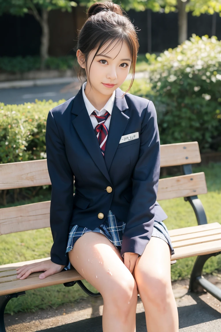 NSFW、Spread your legs、(((Attention to detail,Perfect female body、masterpiece,Attention to detail))),Long sleeve,Jacket 1.5,Knee socks 1.5,loafers1.5,Panty shot 1.5,Sit with your knees raised ,Spread your legs,On all fours:1.5,((Skirt flip:1.3)),Asian woman in uniform, Realistic Young Gravure Idol, シュールなWomen高生, Japanese , 日本Women制服、blazer, Checkered pleated skirt、Women 、シュールなWomen高生,A young and cute gravure idol, Japaneseを身につける, Young Sensual Gravure Idol, Young Gravure Idol, 笑うと美しくて無邪気なWomen高生,My whole body is wet,Dripping,Blushing,Beautiful girl with beautiful legs,Beautiful woman natural light、My whole body is wet,Light clothing,loafers,ponytail,Black shiny hair,Wet Hair,Dripping水,Dripping,,Make a troubled face,Sit on a chair、Sit on a bench、Stand with your feet shoulder-width apart:1.3、The gesture of adjusting socks:1.3、Raise your knees:1.3、The skirt rises and the panties are visible、White panties:1.3、Between the thighs:1.3、The labia majora are wet、Look up at her from below:1.3、Perfect Anatomy、Beautiful 16 year old girl:1.3 Spread your legs、Realistic photos、Navy blue pleated skirt、Hair Bun、smile、(White panties 1.5)、run-6500-v1.1, (RAW Photos:1.2), (Realistic), (Genuine:1.4), Elegant elite woman sitting with her knees apart on a park bench, 日本の学校uniformを着て,((Sit with your legs apart))、((not wear underwear))、 日本の女の子のuniform, 日本の学校uniform, wear a principal&#39;uniform, A young and cute gravure idol, Photos taken in 2020, Women高生のような格好, wear , wear a strict business suit, Young and thin gravure idol, Seifuku　　　　　　　run-6500-v1.1, (RAW Photos:1.2), (Realistic), Beautiful detailed girl, Sit on a bench with your knees apart、(Genuine: 1.4), Very detailed目と顔, ((日本の学校uniform:1.2))、((City of night:1.2)), Self Snap, Instagram、game_Hmph, Large file size, High resolution, Very detailed, Highest quality, [masterpiece:1.6], Consciousness upward, Very detailed, Hmph, finely, Highest quality, 8k wallpaper, Cinema Lighting, 1 girl, , Perfect figure, Cute droopy eyes、Beautiful big eyes、Pick finger, ((Tabletop)), Highest quality, 1 girl, eye shadow, Portraiture, ((Full Body Shot:1.4))、(とても愛情深いsmile:1.2)、Realistic skin texture、Shiny skin、Exposed thighs!!!、not wear underwear