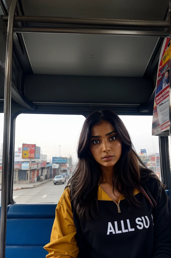 Terror attack is taking place on the bus and "All Eyes Jammu" is written above it.
