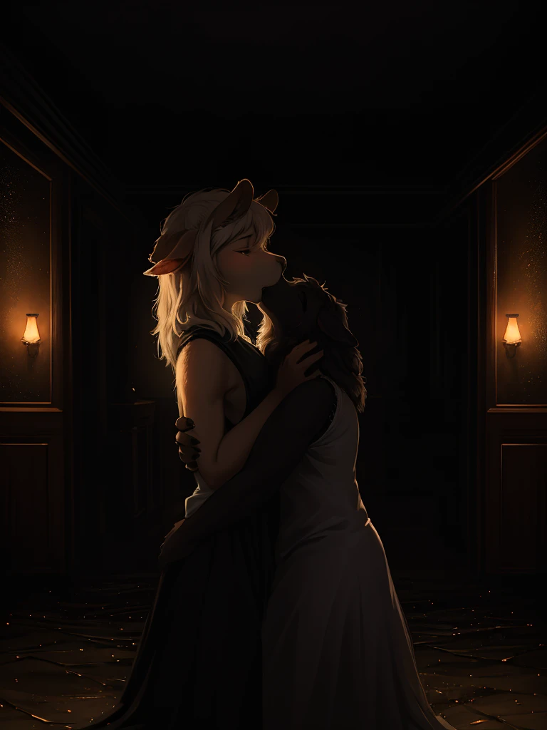 A cute and sexy couple of furries having explicit sexual relations, con el pene del hombre dentro de la vagina de la mujer y las tetas de la mujer al descubierto