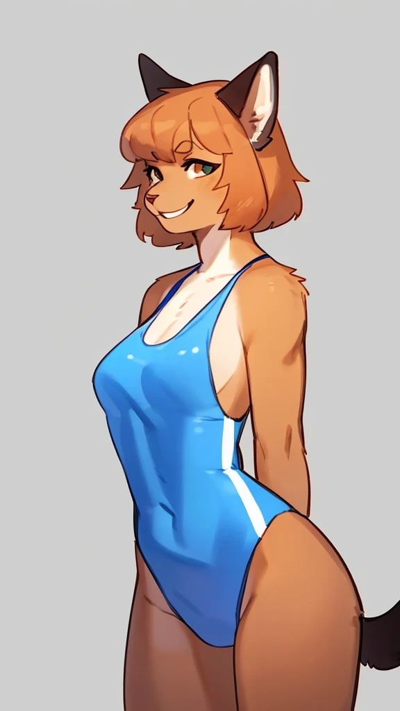 By bebebebebe, by lostgoose, by goonie-san, solo, standing, female, cat , delgada sexy, hair, smiling, sexy ,happy,
; swimsuit,full body
