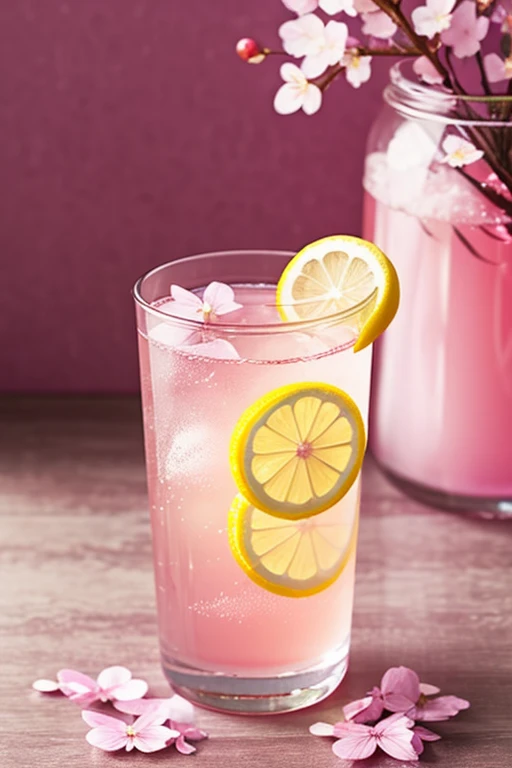 Clear Pink Soda、Lemon slices、Cherry blossom petals only
