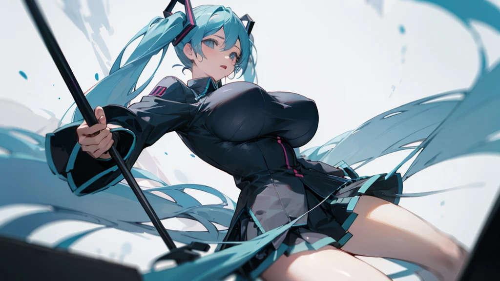 masterpiece, Highest quality,One girl, Hatsune Miku, Huge breasts, Huge breasts, Huge breasts, Huge breasts, Huge breasts, Huge breasts, Huge breasts