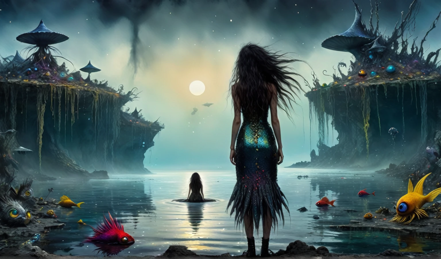 Chalcopyrite Mermaid,moana,golden black make up,longhair,folk dress,freckles,pretty face,eyebrow up,full body shot,ominous landscape,glate gray atmosphere,Simon Stalenhag,Nicola Samori,Wangechi Mutu,prime colors,Lisa Frank, ,urban,extremely detailed, [night landscape],masterpiece,intricate details,faded,eyes extremely detailed, high detailed eyes,16k resolution,RAW, Nikon Z9,city on background,chinesse,pixie,sea,RAW,Retina,full body length,Obsidian Chalsedoon Nightcrawler,ominous landscape, niobium Obsidian atmosphere,dangerous atmosphere,intricate details,realistic humid skin,extremely intricate details,Epic Realistic, cinematic style,film grain,dramatic light,anatomically correct,faded,eyes extremely detailed, high detailed eyes,UHD,Retina,HDR,CinematicTechnicolor,natural skin textures, hyper realism, hyper detailed,High contrast,Realism,Ultra Detailed,irina yermolova,close full body shot, masterpiece,faded,8k resolution,RAW, Nikon Z9,MIk Kil Cenote of Yucatan of Mexico,belly,pixar movie still, pixar movie screenshot, frame from pixar movie, animated movie still, still from the pixar movie, still from a pixar movie, disney pixar movie still, pixar movie scene, still from pixar movie, still from a 2001 pixar movie, pixar render, animated film still,HBO