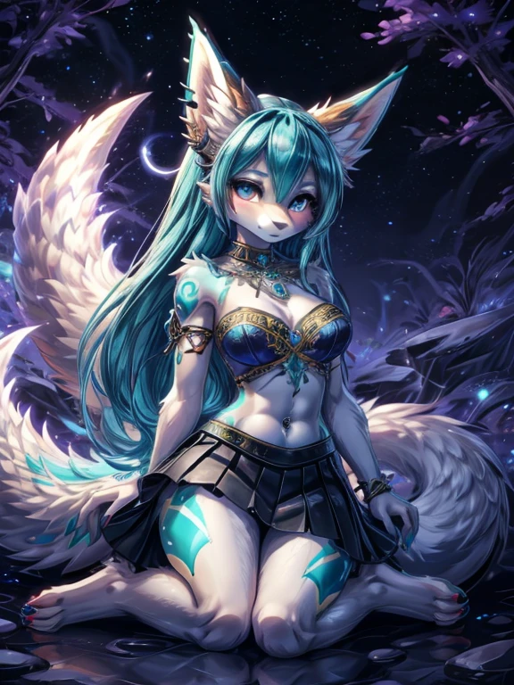 Miku Hatsune, agua&blanco, alta definicion, orejas de kitsune, tatuaje dorado, tatuaje tribal, vista cuerpo completo, patas hermosas,mirada intimidante, Ojos azules profundos, aura magica, kitsune espacial, mystical aura, mystical aura, cola larga y esponjosa, ojos potenciados, aura espacial, chica divina, dios kitsune, divinidad espacial, multiple colorful space, galactic landscape, dark aura magica, magia galaxia Chica anime, anime style, cute hatsune miku x suicune, shy girl , Orejas de Kitsune, arte de dark natasha, autum forest landscape, arte de vixen aztra, cuerpo completo, patas hermosas, cintura delgada, caderas amplias, piernas torneadas, hermosa, foto de cuerpo completo, sensual navel blouse gptoc style, black mini gotuc skirt, navel piercing, ear piercing, navel tattoo, shy pose, beatifull and detailed hands, hincada en una playa mirando las estrellas de noche, witch girl, black aura, magic girl, witc dress, pentagrama in floor, sensual naged