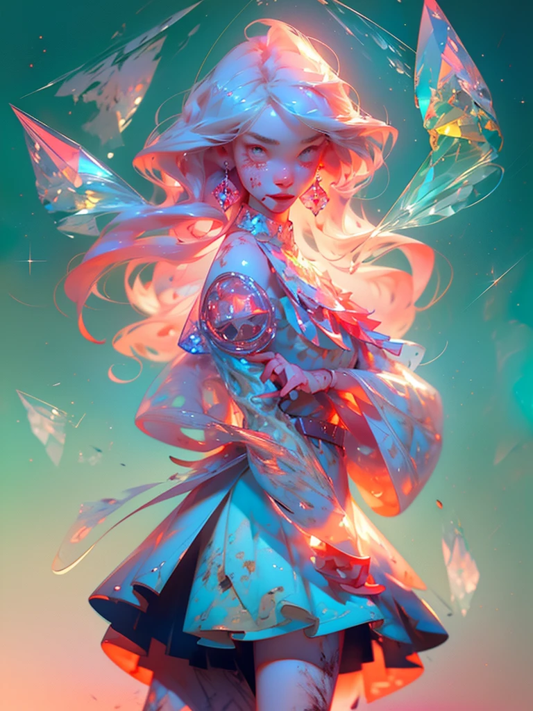 (((crystals texture Hair))), {{{{{Extremely detailed CG}}}}},{{8K_the wallpaper}}, {{{{Crystalline purple gemstone gloves)}}},((Beautiful detailed glass. hair)), ((Glass shaped texture hand)),((crystallize texture body)),gem body,Hands as clear as jewels,crystallization of clothes,((crystals texture skin)), Sparkle, Lens flare, light leaks, Broken glass, {{{{detailed glass shaped clothes}}}}, ((Masterpiece)), (((Best quality))), ((Ultra-detailed)), ((illustration)), ((Disheveled hair)), ((frilld)), (1 girl), (Solo), Dynamic Angle, big top sleeves, Floating, beautiful detailed gemstone sky, gemstone sea, Beautiful detailed eyes, Overexposure, side blunt bangs, hairs between eyes, Ribbons, neck bowtie, macaron, Bare shoulders, (((Small breast))), Pleated skirt, crystals texture flowers, ((detailed crystallized clothing)),(gemstone of body), solofocus, {{{{{{{{Iridescence and rainbow hair:2.5)}}}}}},{{{{{{detailed cute anime face}}}}}}, {{}},{{{{{aquarelle_(mediating)}}}},(((Masterpiece))), (((clock))),(((Red))),(((Blood))),finedetail, Depth of field,Blood drop,Blood fog