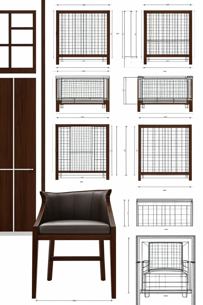 Design a complete chair sheet with architectural details for me
