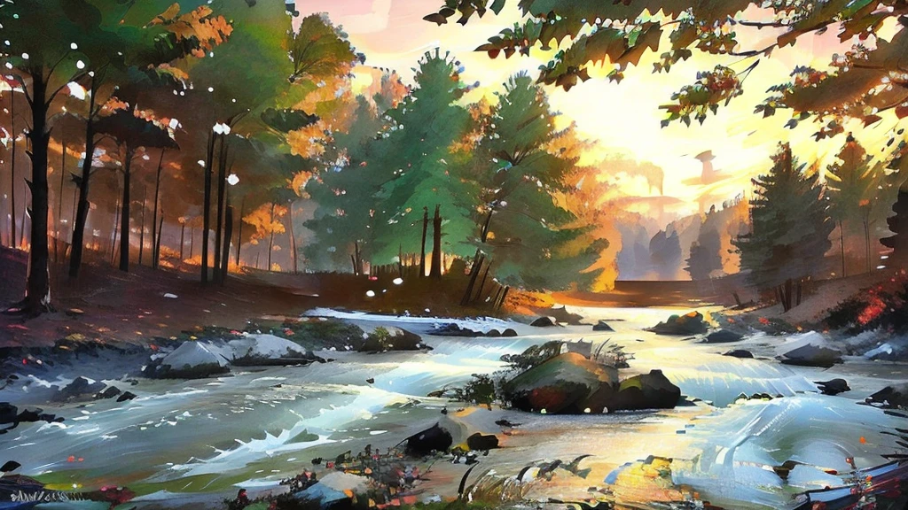 A forest where you can hear the murmuring of a river