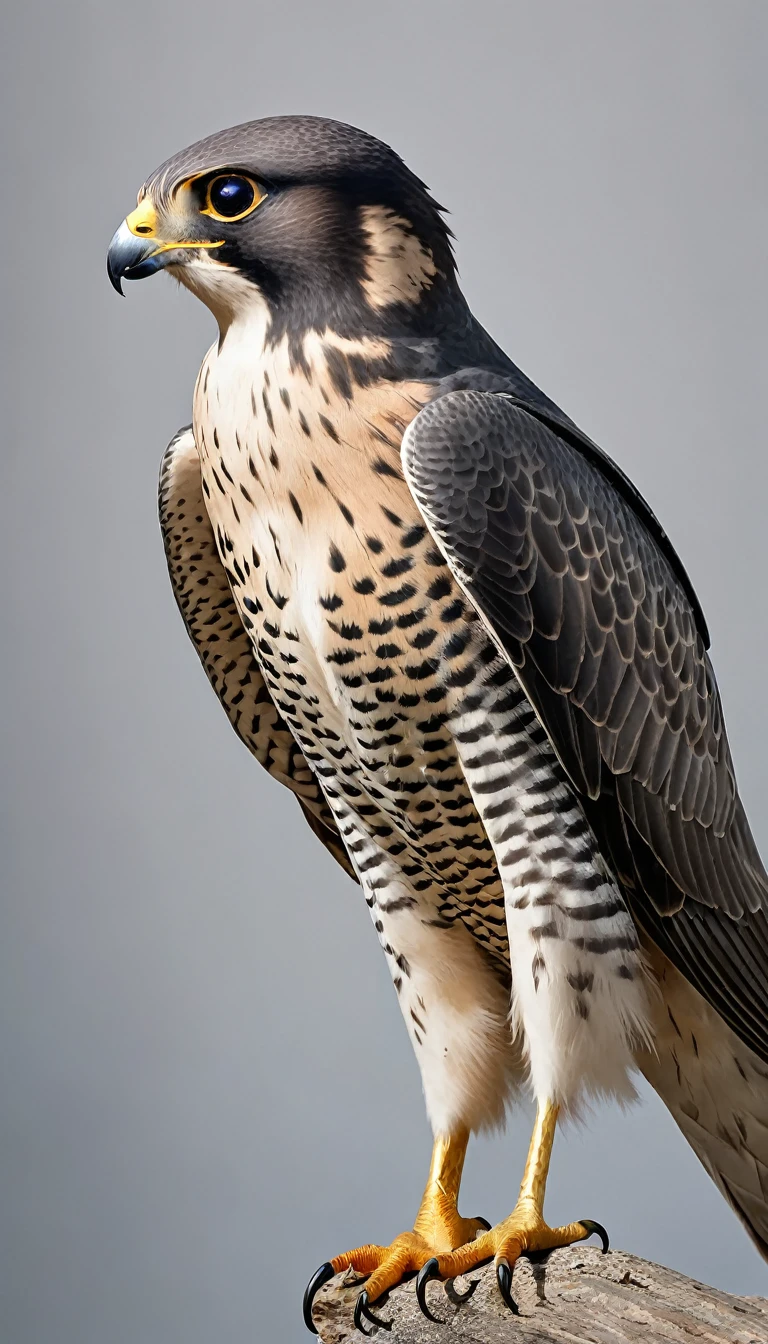 create the image of a peregrine falcon with its wings open frontally