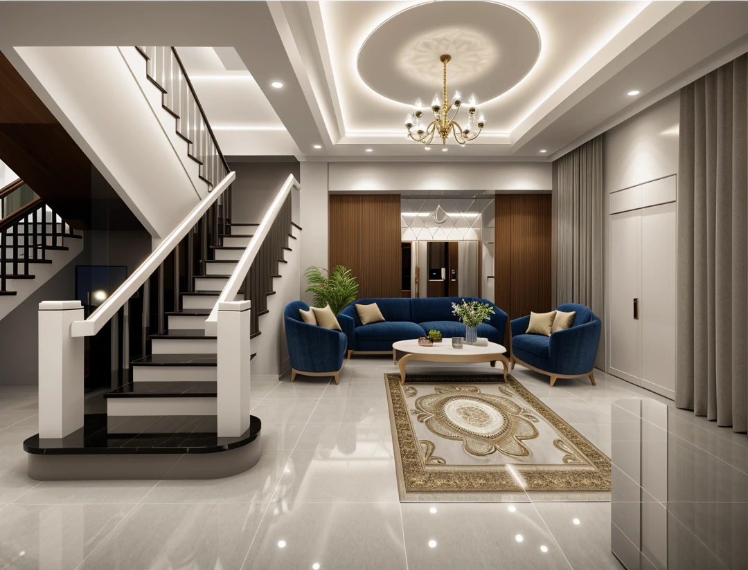 ((Masterpiece,best quality,8k uhd,dslr,soft lighting,high quality,hyper detail,film grain, Fujifilm XT3, UE 5 render 8k, super high resolution, supper detail:1.2,droste effect photography, macro photography, night light, cinematic lighting, interior design, glossy flooR)), livingroom