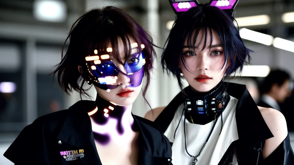 フェイスペイントをしたサイボーグのBeauty, whole body, cyber punk, Fashion Model, Beauty, masterpiece, Francis Bacon&#39;s painting style