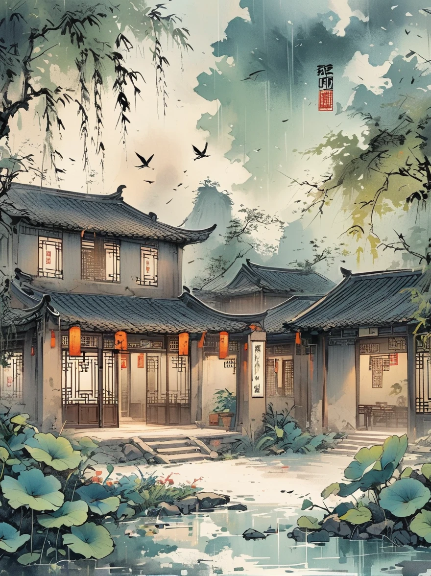 Front view,Volumetric Light,,Shoot at medium and close range,Medium shot(Multiple sclerosis),High Detail,high resolution,coffee table,Chinese,Indoor learning,Screen,Focus on effects and atmosphere,Practical,Chinese ink painting style,