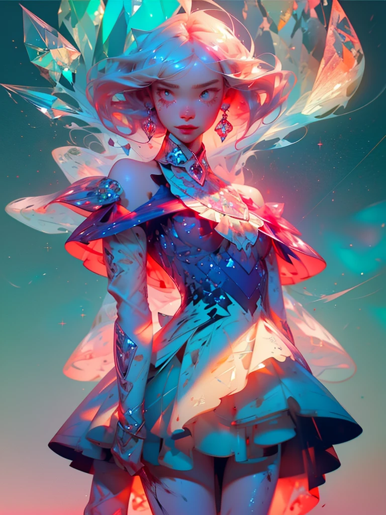 (((crystals texture Hair))), {{{{{Extremely detailed CG}}}}},{{8K_the wallpaper}}, {{{{Crystalline purple gemstone gloves)}}},((Beautiful detailed glass. hair)), ((Glass shaped texture hand)),((crystallize texture body)),gem body,Hands as clear as jewels,crystallization of clothes,((crystals texture skin)), Sparkle, Lens flare, light leaks, Broken glass, {{{{detailed glass shaped clothes}}}}, ((Masterpiece)), (((Best quality))), ((Ultra-detailed)), ((illustration)), ((Disheveled hair)), ((frilld)), (1 girl), (Solo), Dynamic Angle, big top sleeves, Floating, beautiful detailed gemstone sky, gemstone sea, Beautiful detailed eyes, Overexposure, side blunt bangs, hairs between eyes, Ribbons, neck bowtie, macaron, Bare shoulders, (((Small breast))), Pleated skirt, crystals texture flowers, ((detailed crystallized clothing)),(gemstone of body), solofocus, {{{{{{{{Iridescence and rainbow hair:2.5)}}}}}},{{{{{{detailed cute anime face}}}}}}, {{Loli}},{{{{{aquarelle_(mediating)}}}},(((Masterpiece))), (((clock))),(((Red))),(((Blood))),finedetail, Depth of field,Blood drop,Blood fog