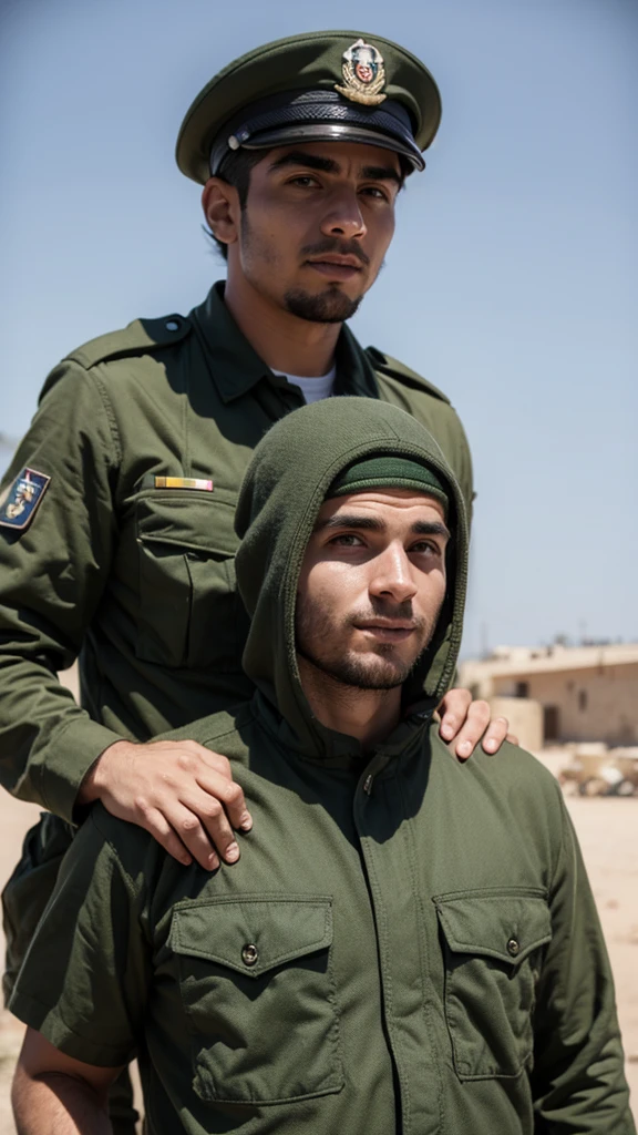 Homem com capacete militar e fuzil em israel 