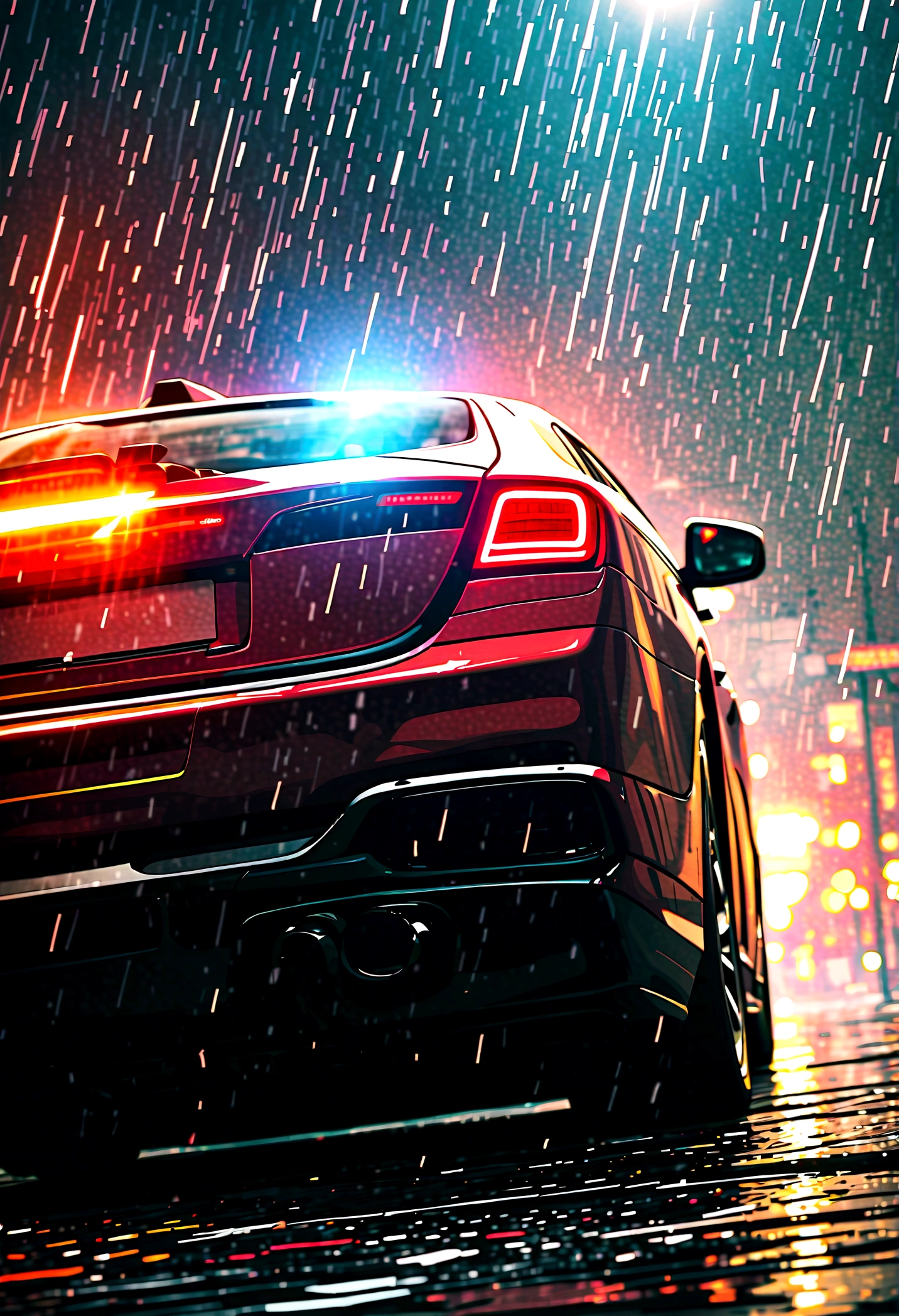 Man driving in the rain