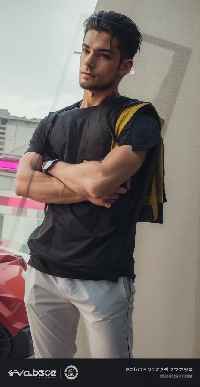 Yellow background, cyberpunk, handsomeboy, 4k hd,