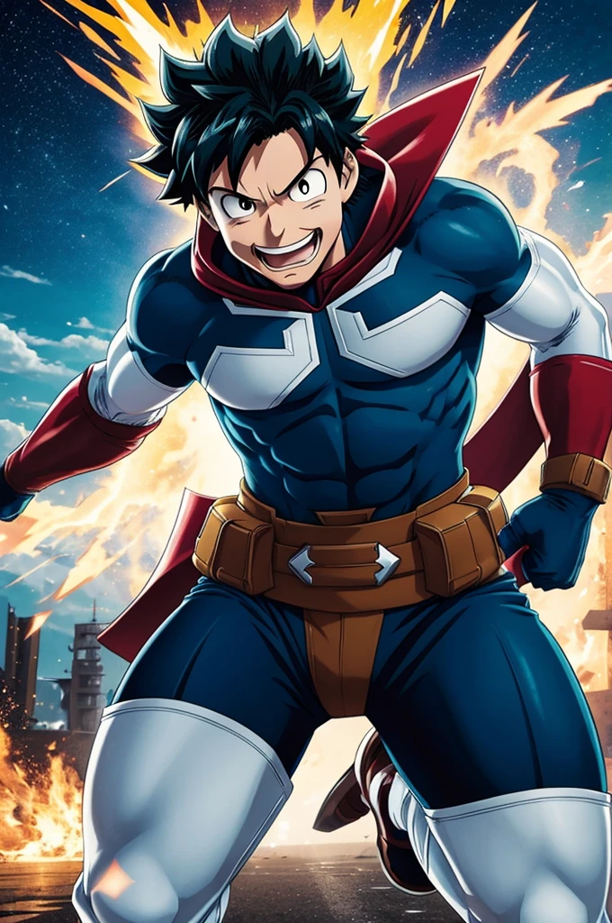 Una pose de heroe de my hero academia