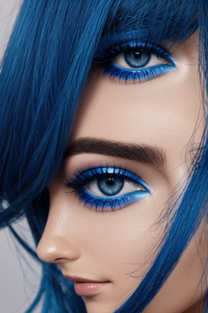 See how I would look made up with blue shadows 