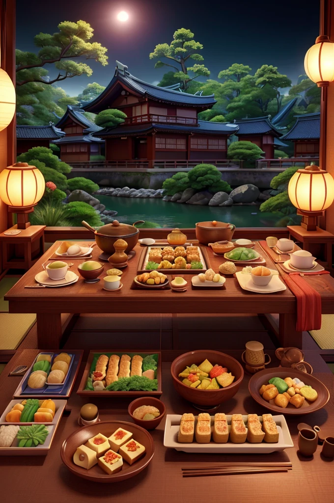 Super high quality, photorealistic, extremely detailed CG, 8k picture wallpaper, Japanese food, Showa-era scenery, Japan, tofu cuisine, tofu, Japanese home, Japanese home table, no people,