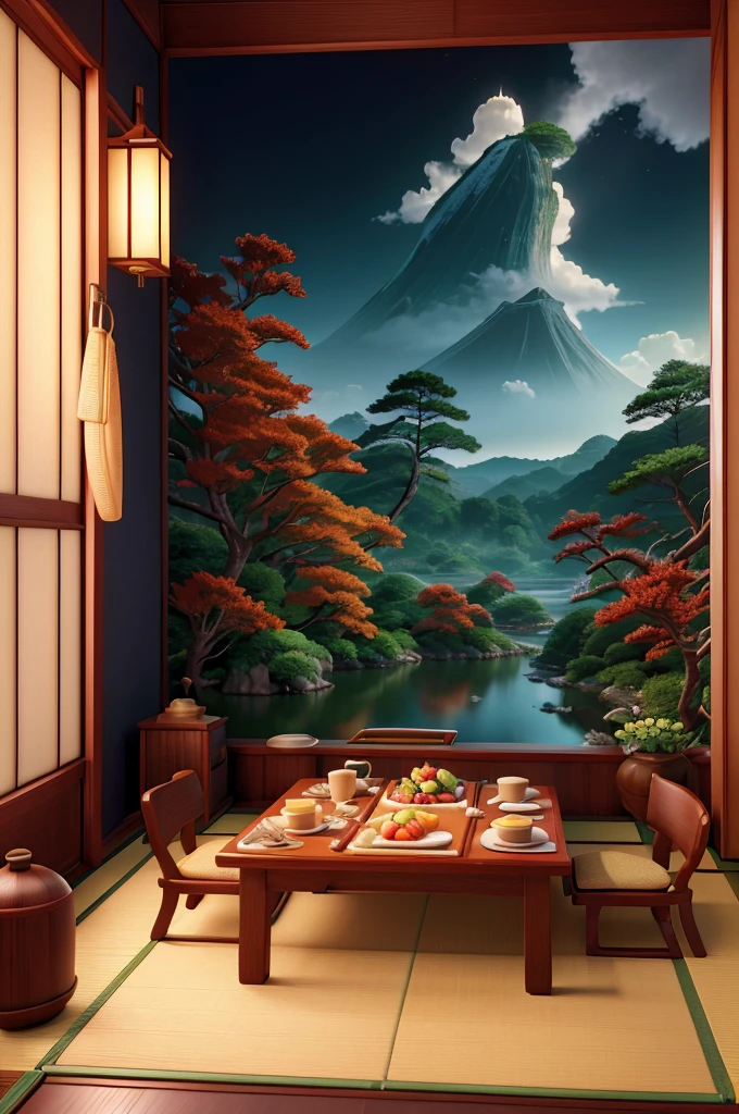 Super high quality, photorealistic, extremely detailed CG, 8k picture wallpaper, Japanese food, Showa-era scenery, Japan, tofu cuisine, tofu, Japanese home, Japanese home table, no people,