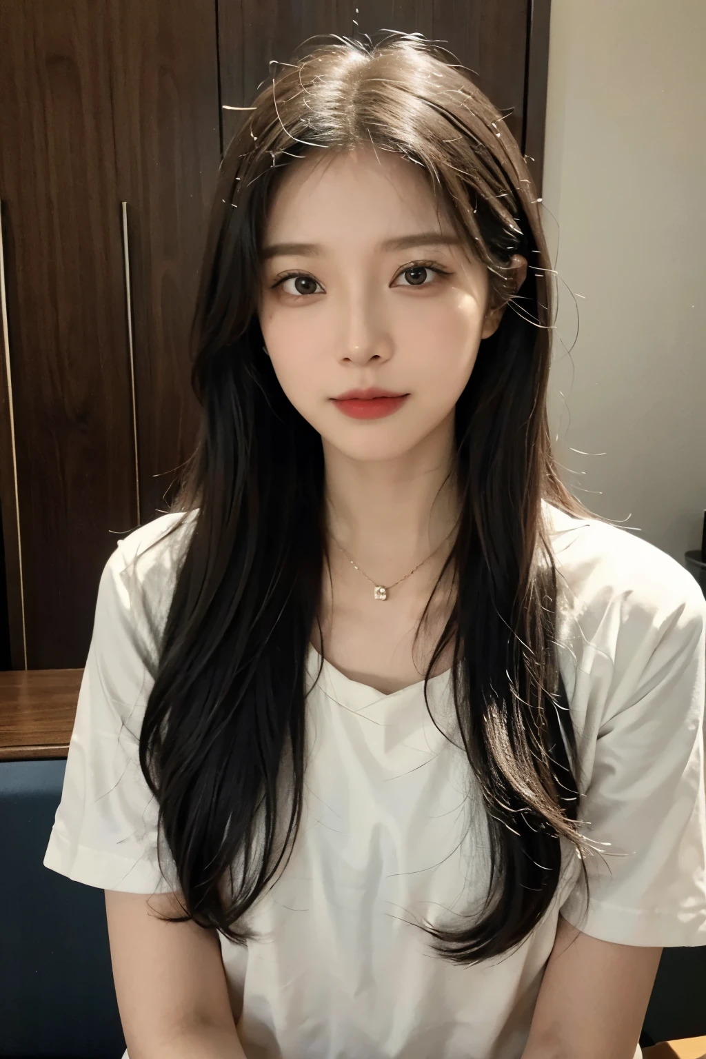 Studio scene blue background puddingdal light effect beautiful young girl pendant necklace,Necklace details,Necklace on the neck,长直发
白色衬衫
黑色包臀裙
职业装
看着相机
甜美微笑
手放在锁骨
锁骨处的手势
自然神态
柔和灯光
浅笑
优雅姿态
时尚配饰
简洁装扮
清新风格
光影效果
蓝色背景上的光线反射
皮肤光滑
精致五官
眼神明亮
淡妆
修长手指
手腕上的手表或手镯
背景虚化效果
高对比度
明亮色调
身材曲线
自信神情
美学
现代时尚
半身照
上半身特写
背景光晕
细腻质感
视觉焦点
迷人微笑
晶莹眼神
柔顺的发丝
略带红润的脸颊
白衬衫的纽扣细节
包臀裙的褶皱细节
锁骨的阴影
轮廓分明
轻松愉快的氛围
专业摄影灯光
自然光线
背景色调柔和
女孩的姿态自然
平滑的皮肤纹理
柔和的阴影
面部光影对比
发丝的光泽
锁骨的骨感
服装的质感
耳朵上的耳环或耳钉
目光直视镜头
整体构图平衡
背景的简洁
青春气息
整体形象协调
女孩的面部表情
嘴角微微上扬
颈部线条
肩部线条
镜头角度平视
手部姿势优雅
自然的发际线
衬衫的布料质感
裙子的剪裁
背景光源位置
色彩搭配
画面明暗对比
服装的细节纹理
肌肤的健康光泽
背景的渐变色
女孩的个人风格
发丝的自然垂落
眼部微笑线
淡雅指甲油
简约大方
Necklace on the neck
背景布的纹理
整体色调
头发的光影效果
睫毛的细节
唇部的自然色泽
手指的轻柔动作
自然姿态
光线下的微笑
精美妆容
头部微微倾斜
整体形象自信
背景灯光的柔和过渡
锁骨的细腻纹理
整体氛围温馨
背景与人物的搭配