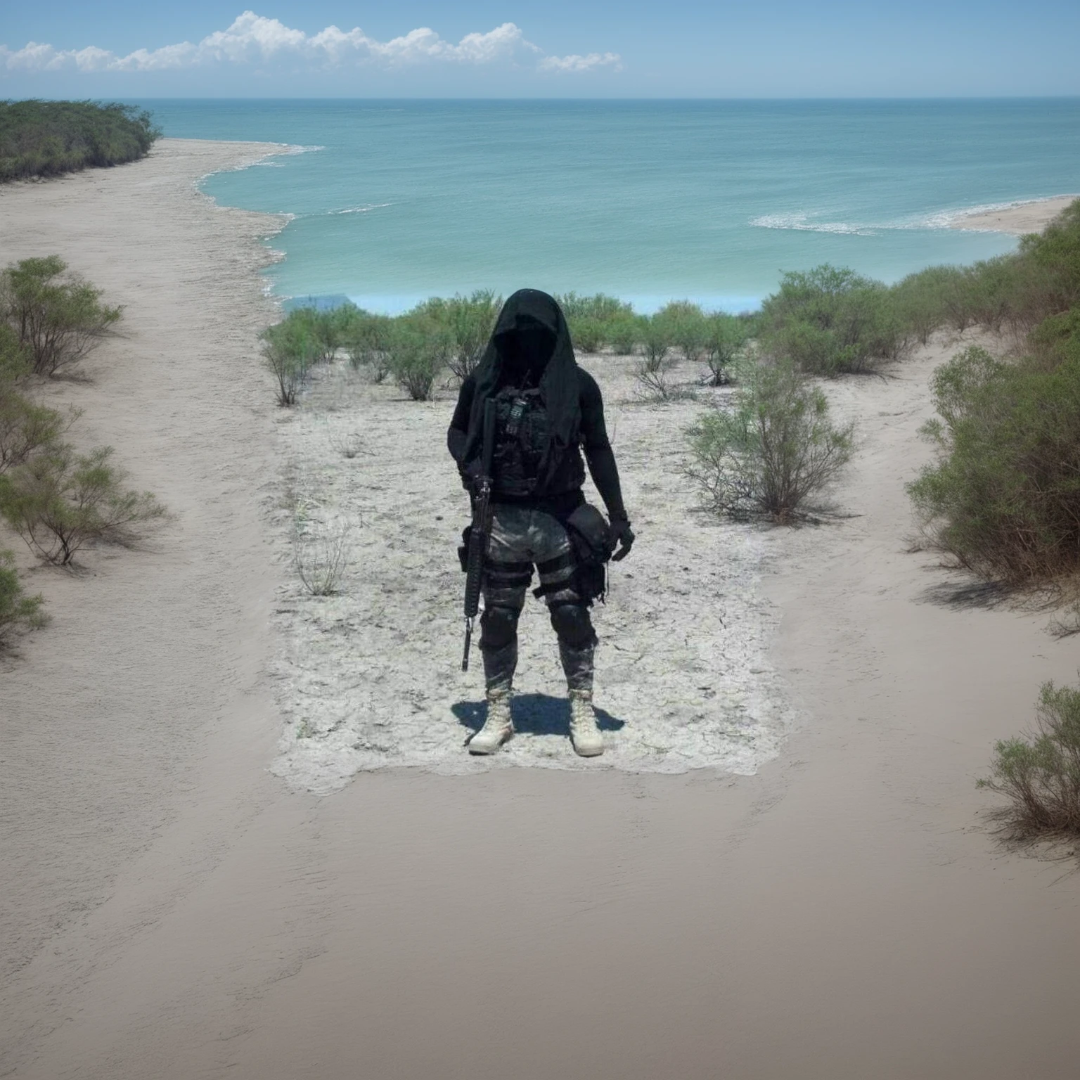 Mais areia e folhas