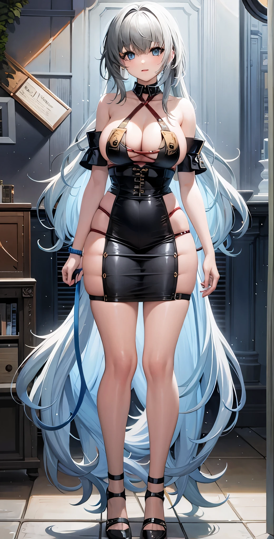 girl，Large Breasts，long hair，Topless