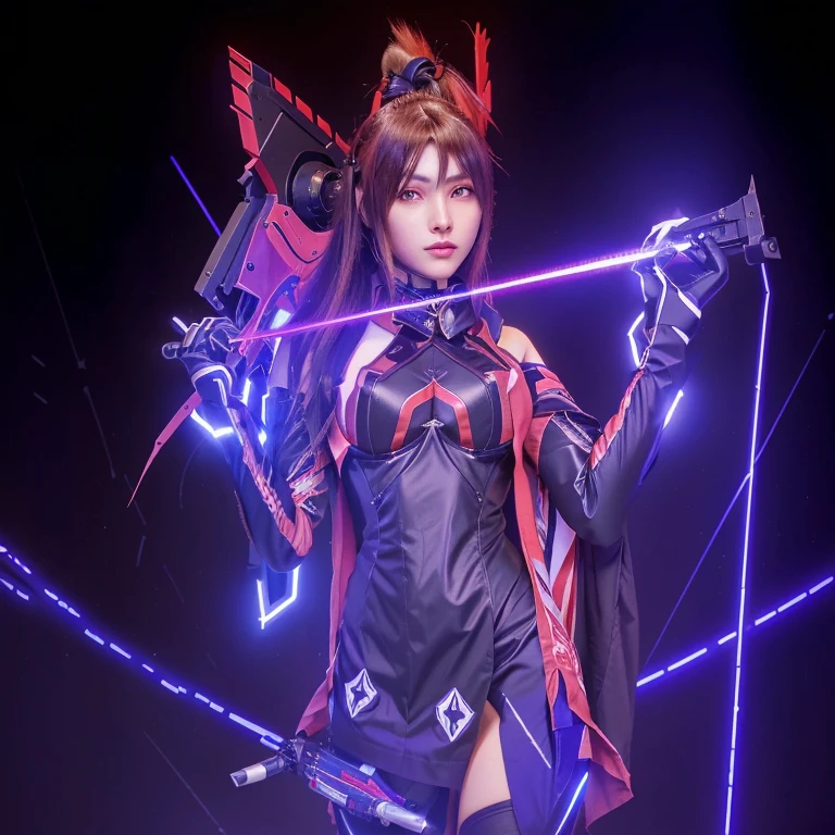 Garota anime com cabelo vermelho e roupa preta segurando uma espada, personagem de videogame katana zero, impacto de ayaka genshin, impacto genshin do jogo ayaka, Delta de Macross, do videogame azur lane, garota necromante ciborgue sagrada, Delta de Macross splash art, garota bruxa mecanizada, mecha de garota anime cyberpunk, android heroine, guilty equipment strive graphics